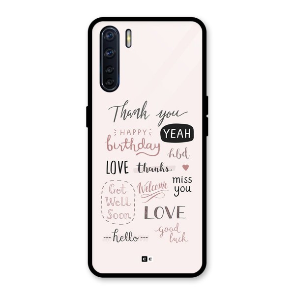 Cute Quotes Glass Back Case for Oppo F15