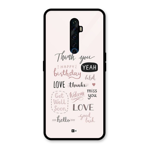 Cute Quotes Glass Back Case for Oppo Reno2 F