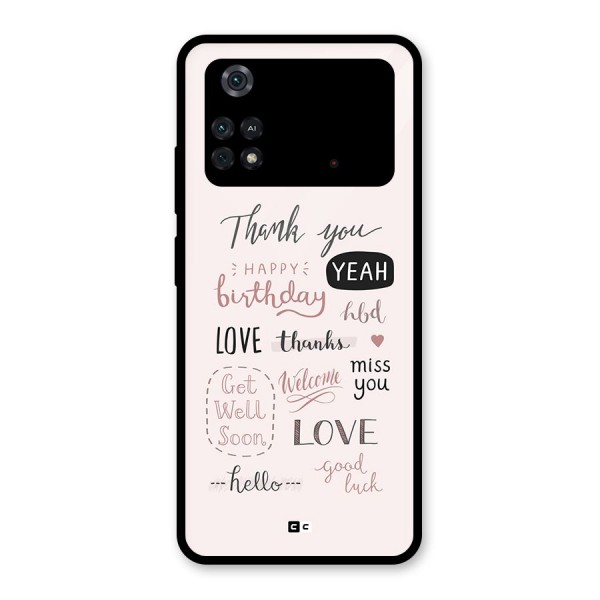 Cute Quotes Glass Back Case for Poco M4 Pro 4G