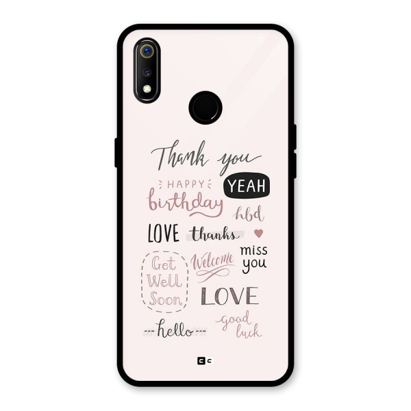 Cute Quotes Glass Back Case for Realme 3