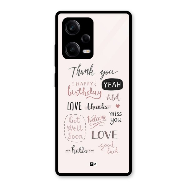 Cute Quotes Glass Back Case for Redmi Note 12 Pro