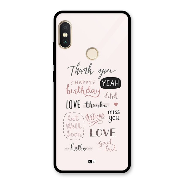 Cute Quotes Glass Back Case for Redmi Note 5 Pro
