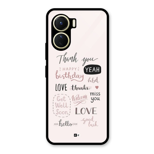 Cute Quotes Glass Back Case for Vivo Y56