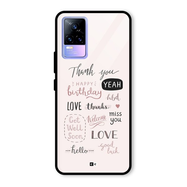 Cute Quotes Glass Back Case for Vivo Y73