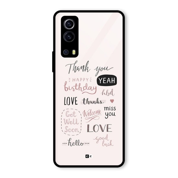 Cute Quotes Glass Back Case for Vivo iQOO Z3