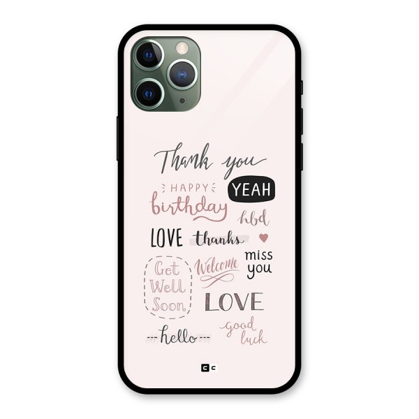 Cute Quotes Glass Back Case for iPhone 11 Pro