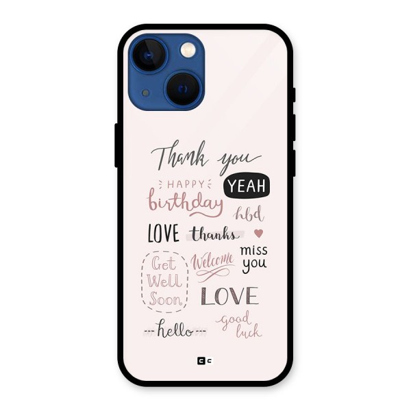 Cute Quotes Glass Back Case for iPhone 13 Mini