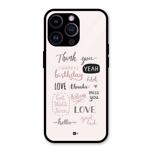 Cute Quotes Glass Back Case for iPhone 14 Pro Max