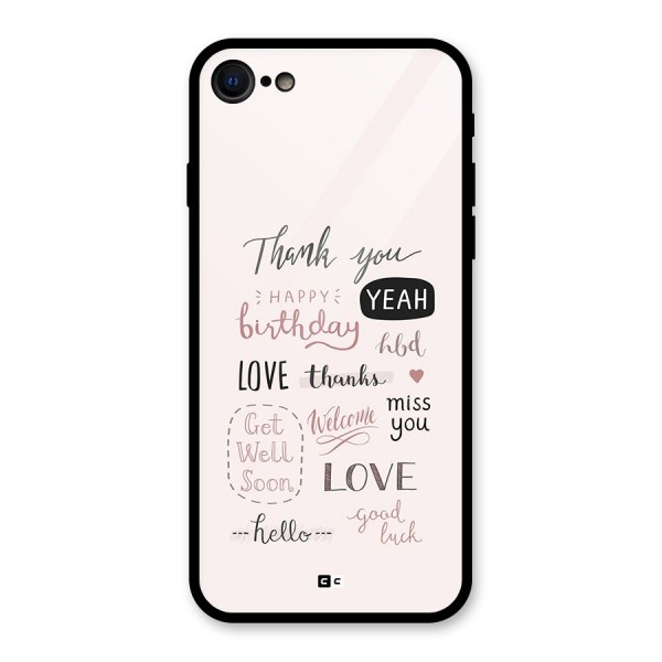 Cute Quotes Glass Back Case for iPhone SE 2022