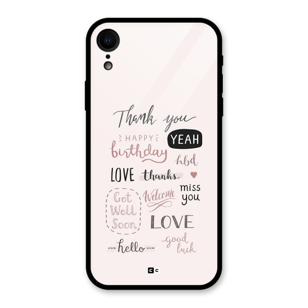 Cute Quotes Glass Back Case for iPhone XR