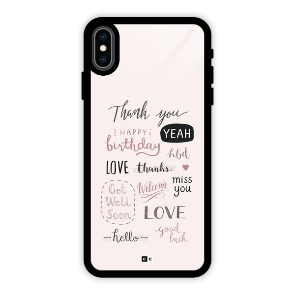 Cute Quotes Glass Back Case for iPhone XS Max