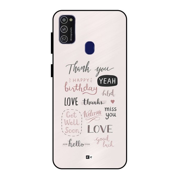 Cute Quotes Metal Back Case for Galaxy M30s