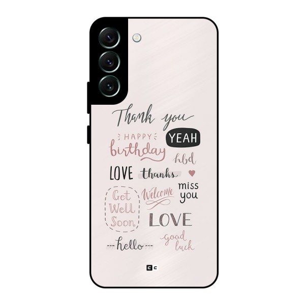 Cute Quotes Metal Back Case for Galaxy S22 Plus 5G
