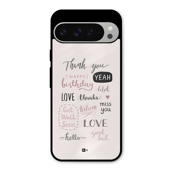 Cute Quotes Metal Back Case for Google Pixel 9 Pro XL