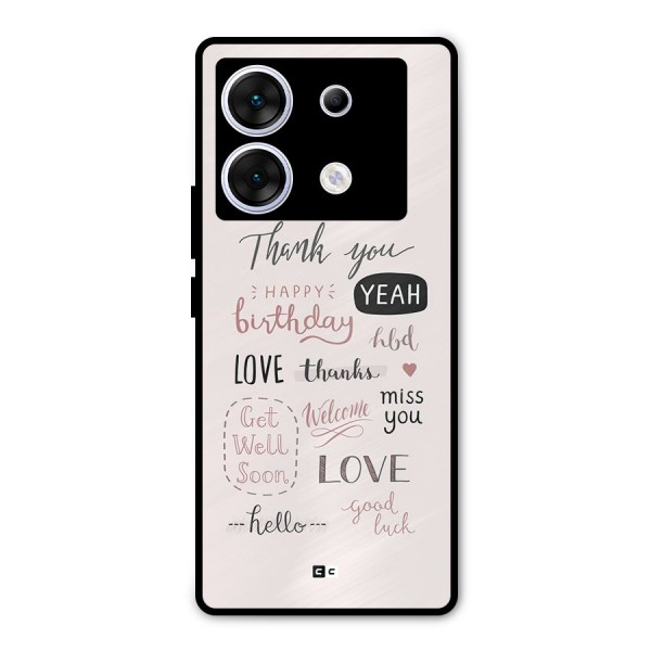 Cute Quotes Metal Back Case for Infinix Zero 30 5G