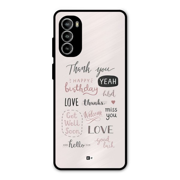 Cute Quotes Metal Back Case for Moto G82