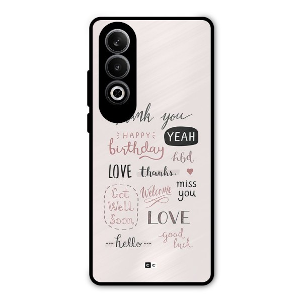 Cute Quotes Metal Back Case for OnePlus Nord CE4