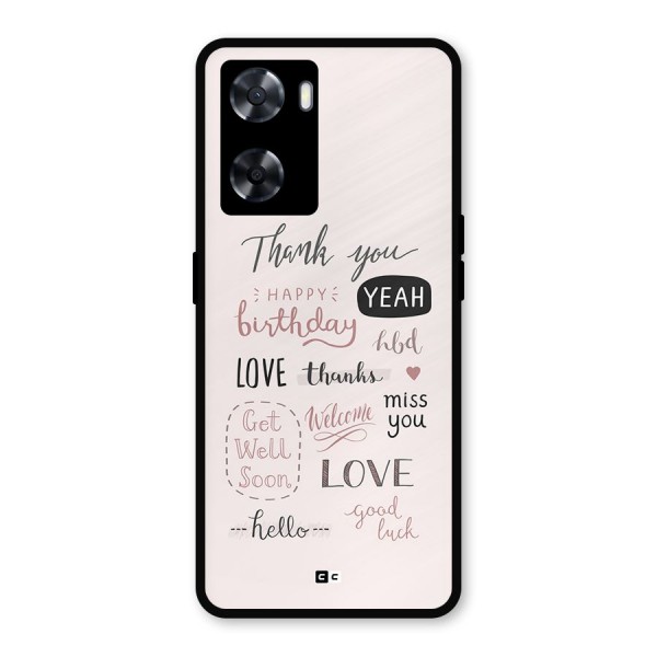 Cute Quotes Metal Back Case for Oppo A57 2022