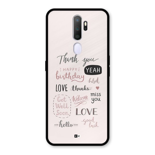 Cute Quotes Metal Back Case for Oppo A9 (2020)