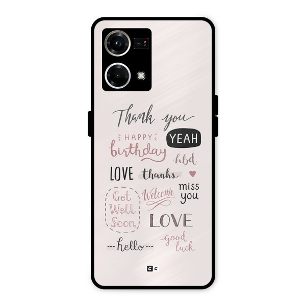 Cute Quotes Metal Back Case for Oppo F21s Pro 4G
