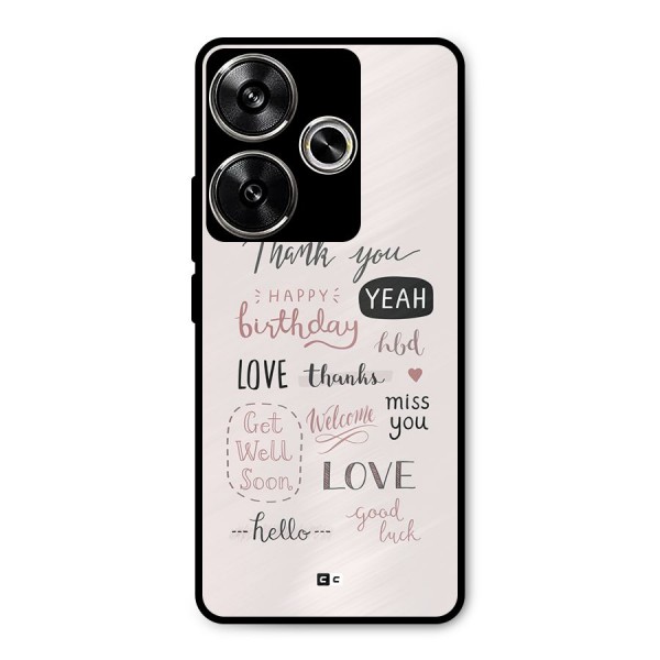 Cute Quotes Metal Back Case for Poco F6