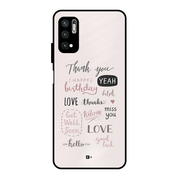 Cute Quotes Metal Back Case for Poco M3 Pro 5G