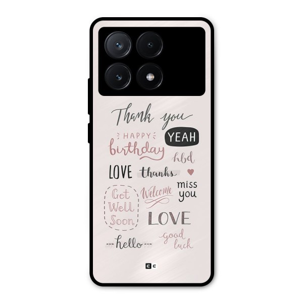 Cute Quotes Metal Back Case for Poco X6 Pro