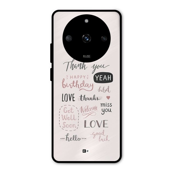 Cute Quotes Metal Back Case for Realme Narzo 60 5G