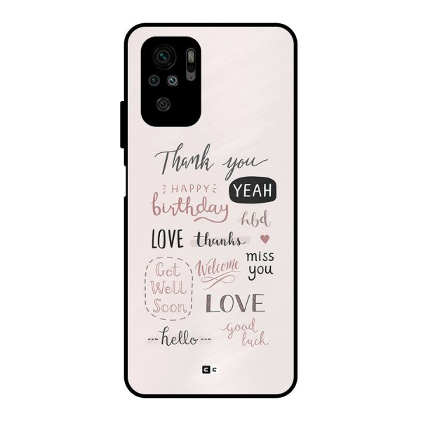 Cute Quotes Metal Back Case for Redmi Note 10