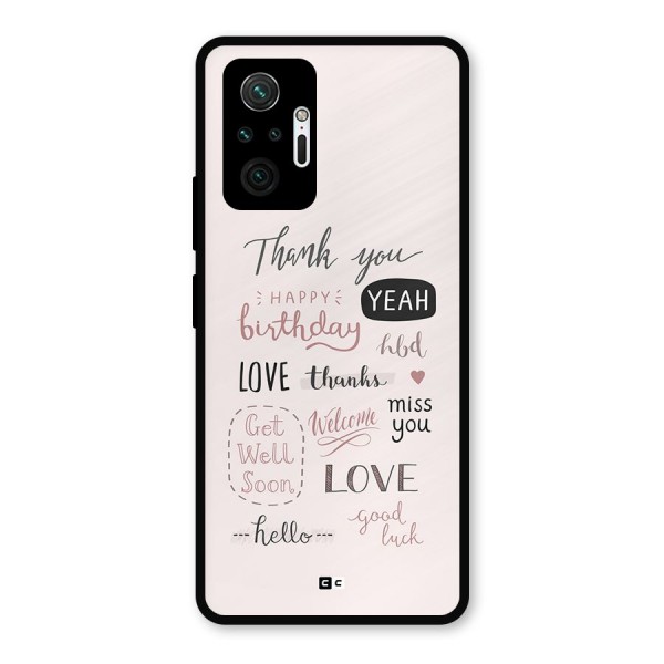 Cute Quotes Metal Back Case for Redmi Note 10 Pro Max