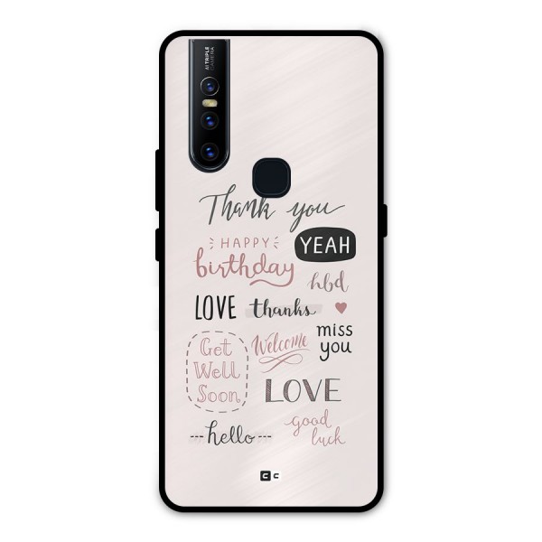 Cute Quotes Metal Back Case for Vivo V15