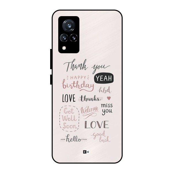 Cute Quotes Metal Back Case for Vivo V21 5G