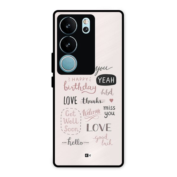 Cute Quotes Metal Back Case for Vivo V29