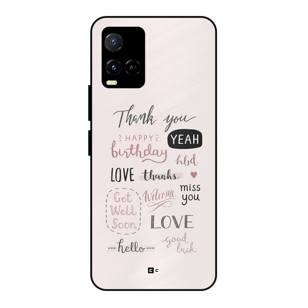 Cute Quotes Metal Back Case for Vivo Y33s