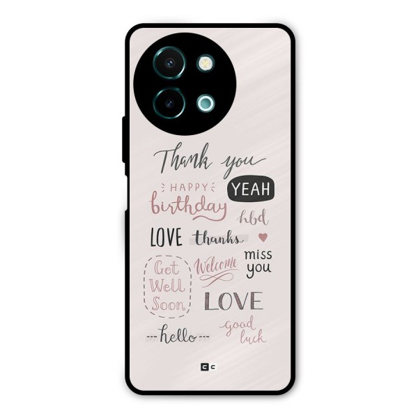 Cute Quotes Metal Back Case for Vivo Y58