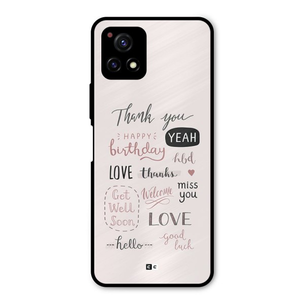Cute Quotes Metal Back Case for Vivo Y72 5G