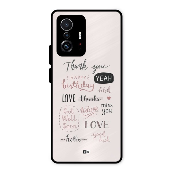 Cute Quotes Metal Back Case for Xiaomi 11T Pro