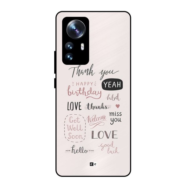 Cute Quotes Metal Back Case for Xiaomi 12 Pro