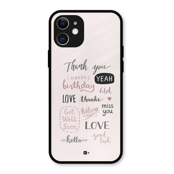 Cute Quotes Metal Back Case for iPhone 12