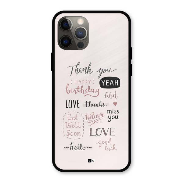 Cute Quotes Metal Back Case for iPhone 12 Pro