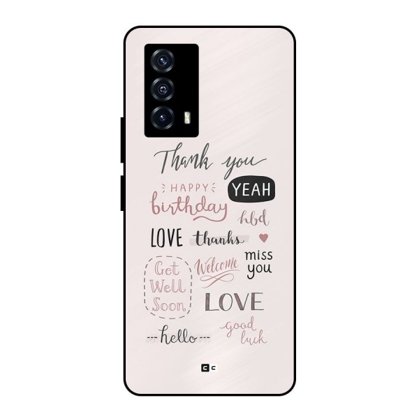 Cute Quotes Metal Back Case for iQOO Z5