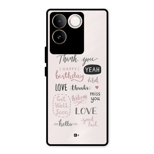 Cute Quotes Metal Back Case for iQOO Z7 Pro