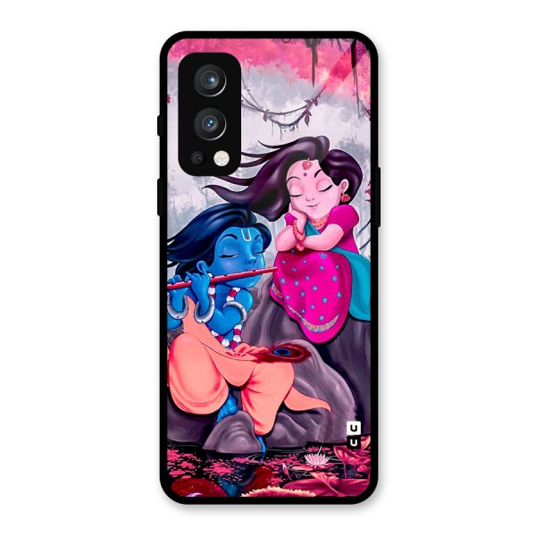 Cute Radha Krishna Glass Back Case for OnePlus Nord 2 5G