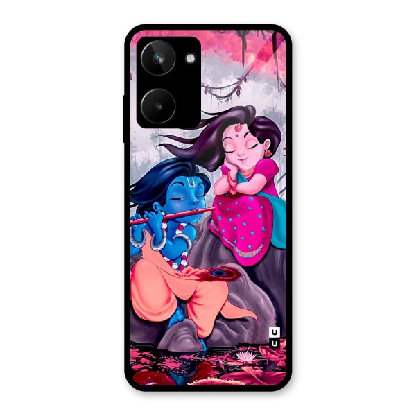 Cute Radha Krishna Glass Back Case for Realme 10