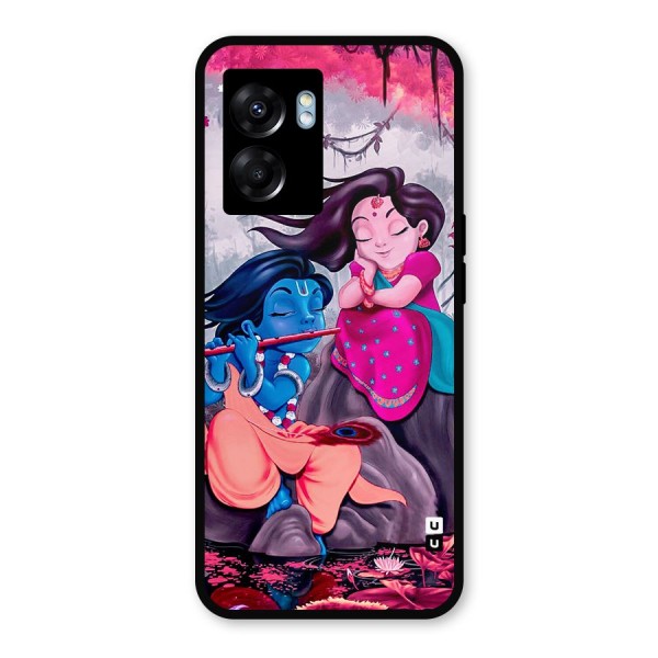 Cute Radha Krishna Metal Back Case for Oppo K10 (5G)