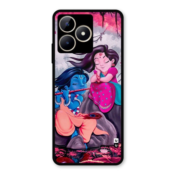 Cute Radha Krishna Metal Back Case for Realme C53