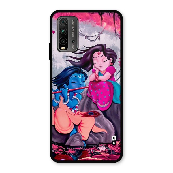 Cute Radha Krishna Metal Back Case for Redmi 9 Power