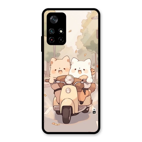 Cute Riders Glass Back Case for Poco M4 Pro 5G
