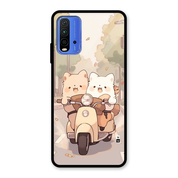 Cute Riders Glass Back Case for Redmi 9 Power