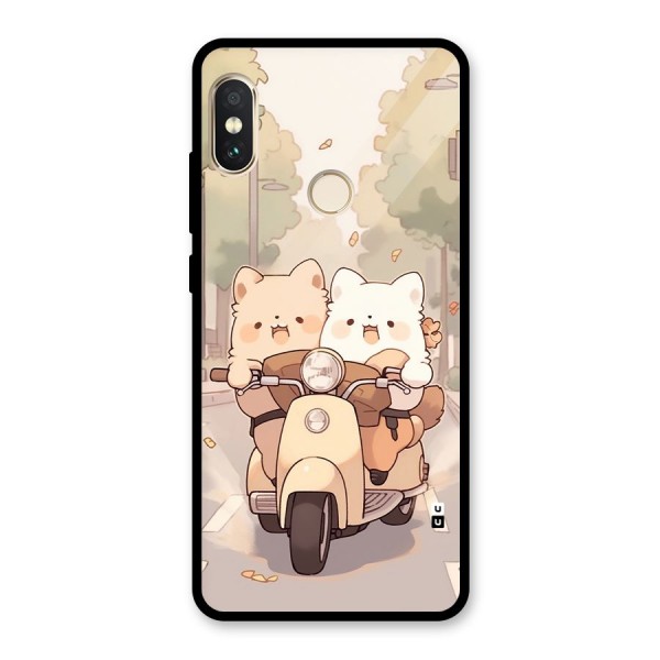 Cute Riders Glass Back Case for Redmi Note 5 Pro